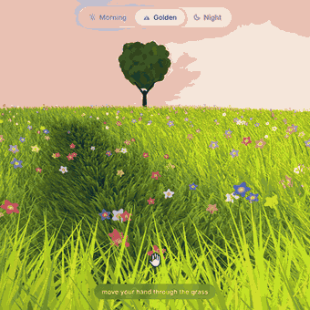 Touch Grass: moving a hand through the meadow